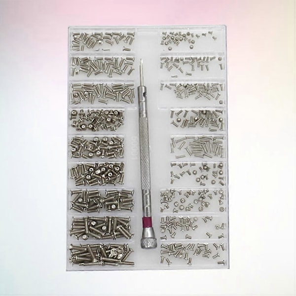 1 Set Miniatyr Skruvsats Mekanisk Glas Laptop Mini Skruv Blandad Uppsättning Alla Typer Silver