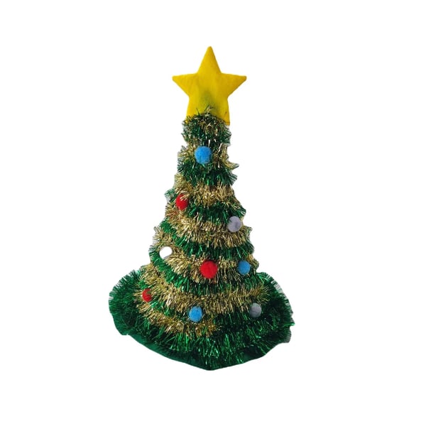 Julgransmössa med stjärnglänsande glitter Julgransformade hattar Vuxna Cosplay rekvisita för 2024 Navidad nyårs festtillbehör Gold and Green