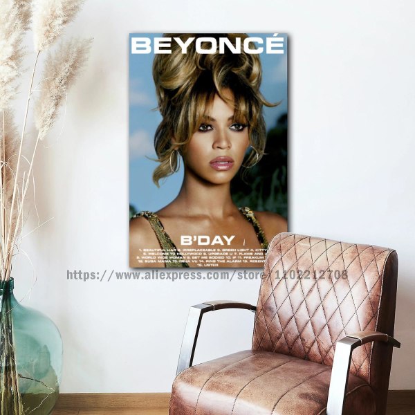 Beyoncé Affischdekoration Canvasaffisch Rum Bar Cafédekoration style 2 50x75cm No Frame