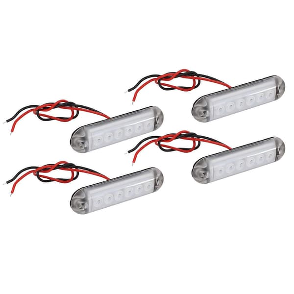 4 stk. LED interiør sidemarkeringslys 12V Stabilt PC-materiale egnet for bobiler, skip og yachter