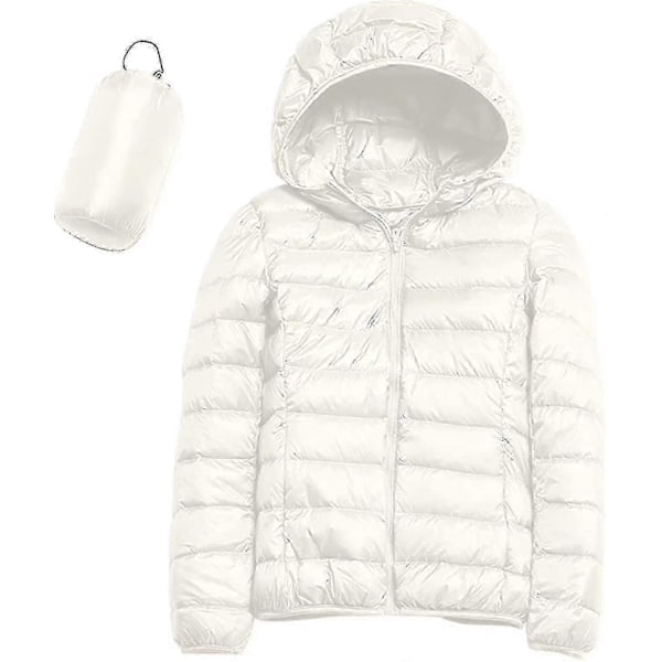 Letvægts Dunjakke med Hætte til Kvinder - Pakbare Pufferjakker J-red X-Large