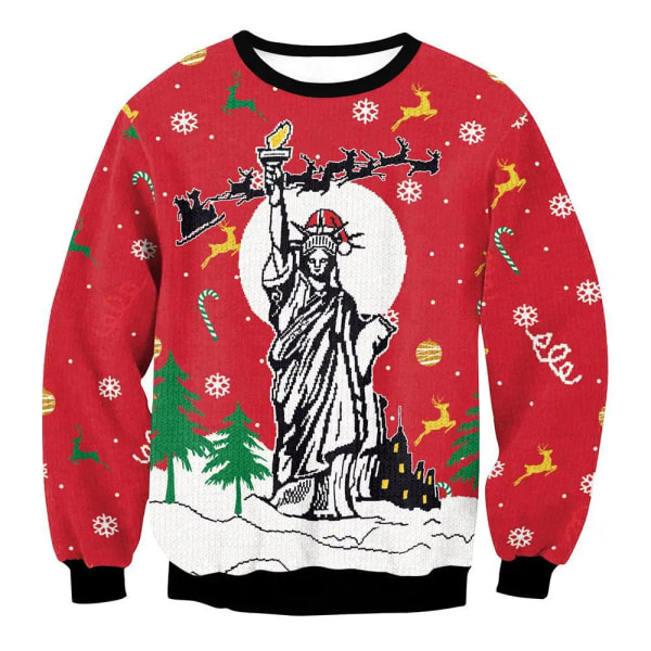 Män Kvinnor Ful jultröja Rolig Humping Ren Tacky Jultröjor Toppar Par Semesterfest Xmas Sweatshirt 3D Style 7 XXL