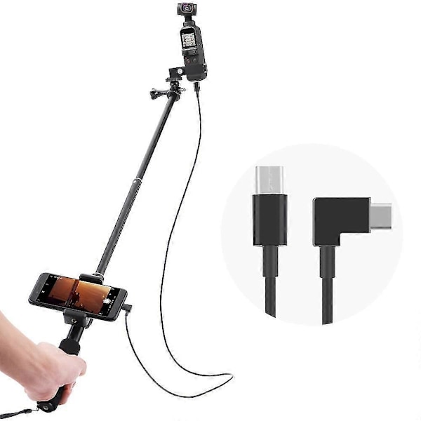 Selfie-keppi DJI Osmo Pocket 2 -käsikäyttöiselle gimbaalivakaimelle, Type-c/Android-puhelinpidike, moduulilaajennusvarsi - Type-c - Type-c