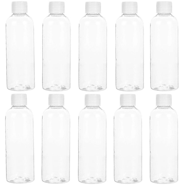 10 stk. 100 ml gjennomsiktig tom plastflaske, bærbar lokkdispenser, gjenfyllbare flasker, multifunksjonell kosmetikkbeholder for reise