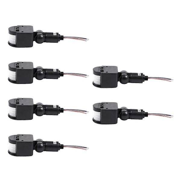 6x Utomhus 12v DC Automatisk Infraröd Pir Rörelsesensorsbrytare För Led-ljus, Svart
