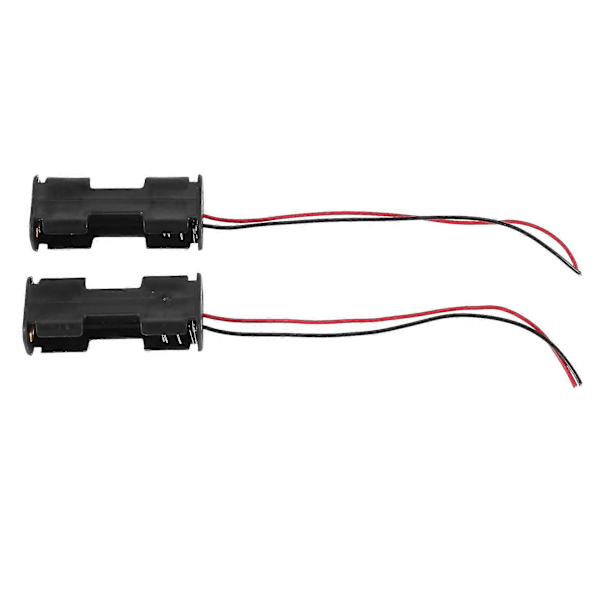 2 stk. Dobbelt Side Åbningsramme 2 X 1,5v Aa Batterikasse Holder Sort