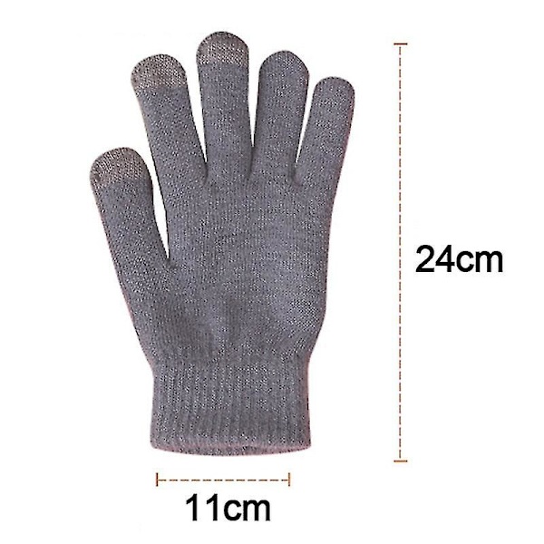 Cashmere strikkede vinterhansker for kvinner Cashmere strikkede varme tykke hansker for kvinner høst og vinter med berøringsskjerm for ski Gray