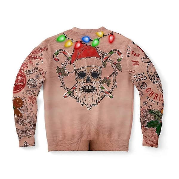 Jul Kvinnor Män Ful Jultröja Sweatshirt Pullover Tröja Toppar Tunika Multicolor 2XL