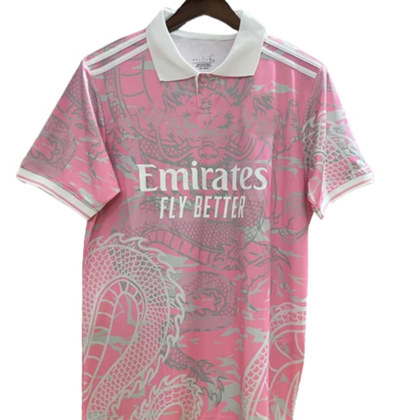 23-24 Real Madrid rosa anpassad träningsdräkt kortärmad tröja T-shirt Carrick NO.16 L