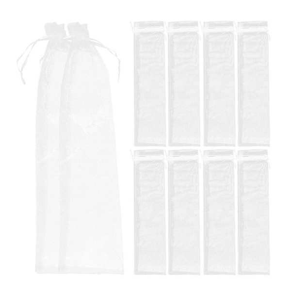 30 stk. Organza Snørebåndsposer Folde Viftepose Gaveposer Festfavoritposer