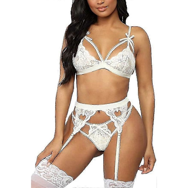 Damunderkläder Axelbandslös Frontspänne Lyft-BH, Trådlös Halkfri Osynlig Push Up Bandeau White M
