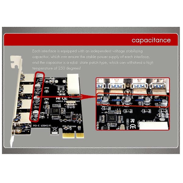 1 Sæt 4 Port Pci-e Til Usb 3.0 Hub Pci Udvidelseskort Adapter 5 Gbps Hastighed Til Desktop