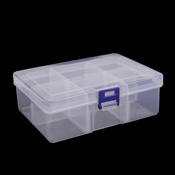 4x 6 Avtakbar Plast Oppbevaringsboks Smykker/øredobber/verktøy Beholder Organizer