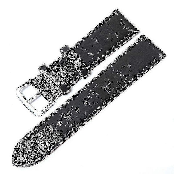 Jul Läder Klockarmband 12mm 14mm 16mm 18mm 20mm 22mm 24mm Dam Herr Klockarmband Klockbälten 10 Färger Black 10mm