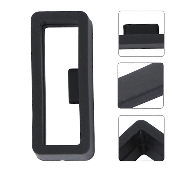 2 stk. Silikon Klokkebånd Stropp Løkker Stropp Silikonring Flyttbar Ring Posisjoneringsspenne Kompatibel for Garmin Fenix X5 - Indre Diameter 22mm (Svart)