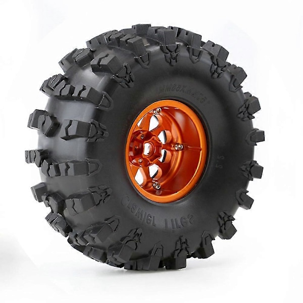 4st 150mm Metall 2.2 Beadlock Fälg Däck Set För 1/10 Rc Crawler Bil Axial Scx10 Wraith Capra T