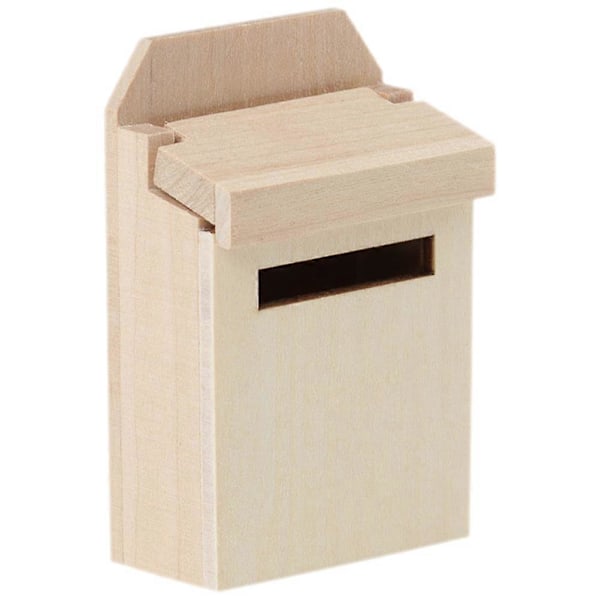 Miniature Blank Postkasse Dukkehus Mini Postkasse Miniature Træ Flip Postkasse Model