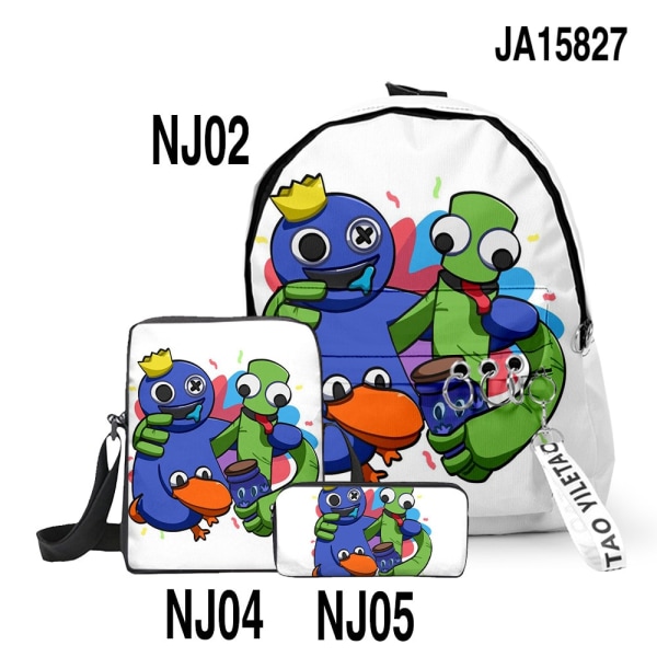 3 st Rainbow Friends Skolväska En-Axel Barnryggsäck style 20