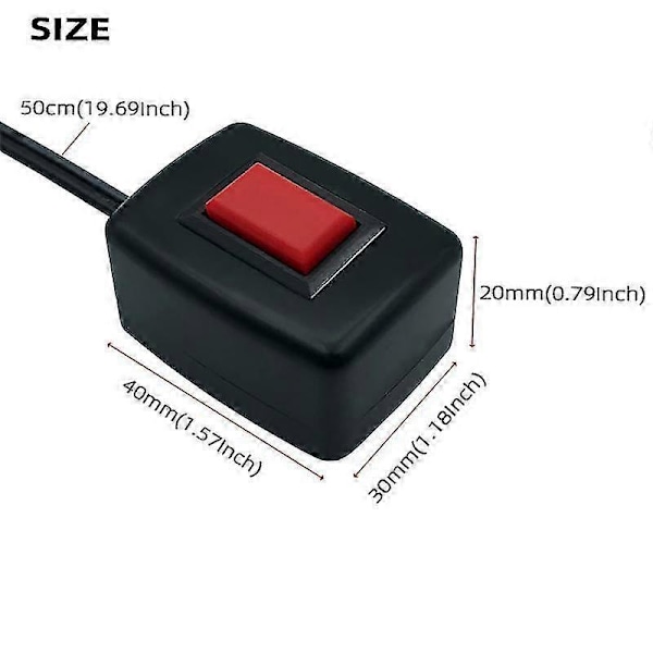 2 stk. Bil Momentary Switch Dobbeltsidet Klæbende Montering Overflademontering 12v 24v Trykknap