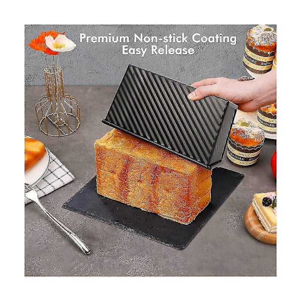 Limpform 2-pack, non-stick brödform med lock, brödrostlåda i kolstål med lock för bakning
