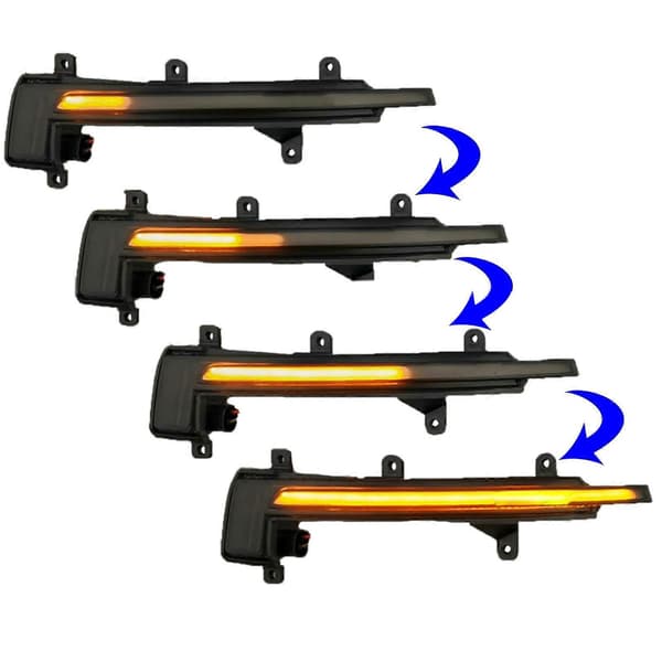 2x Dynamisk sekventiel sidespejl med LED blinklys til AudiTT TTS MK2