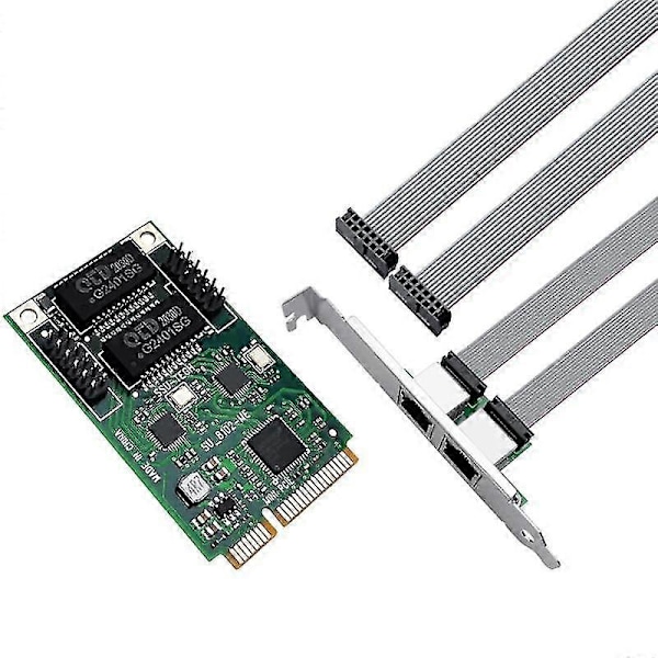Mini Pcie Til 2 Port Rj45 Nettverkskort Nettverksadapter Internett Lan Adapter Ethernet Gigabit 10/100/