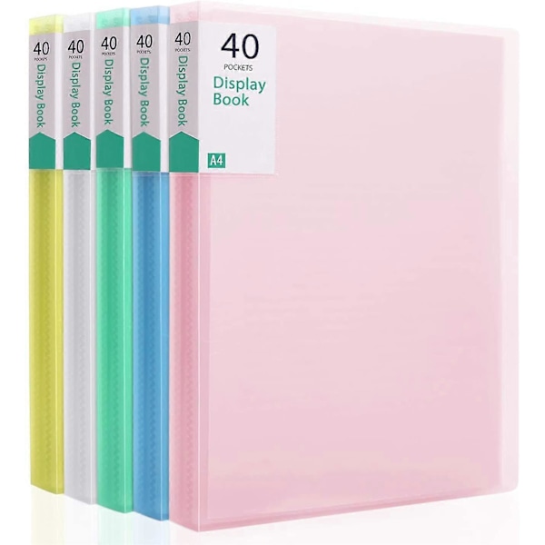 Fickor Plast Presentation Bok Portfölj Mapp Filmapp Klara Fickor Skydd Visningsbok Dokumentorganisatör För Noter Konstverk Ritningar 5 Pack 20 Pockets