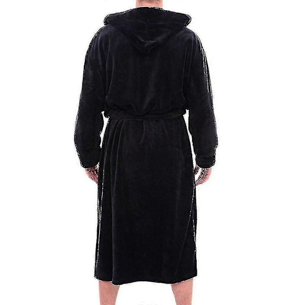 Herr Morgonrock med Huva Black 4XL