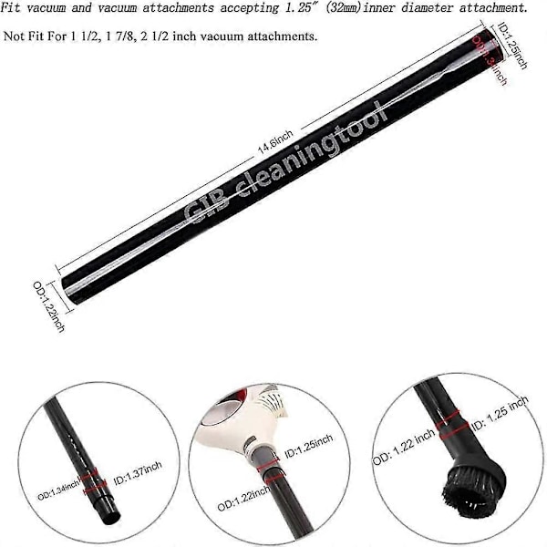 9 kpl Lisäosat Sopivat Lisätarvikkeille 1 1/4 tuumaa - 3 kpl Imurin Jatkovarsi, 32mm & 35mm Imuri