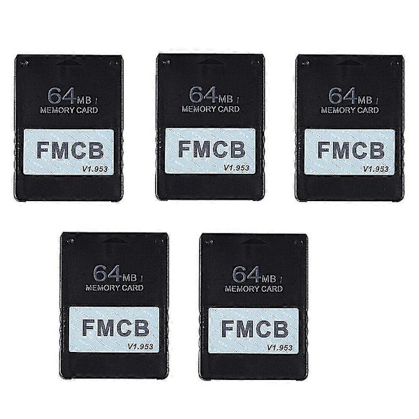 5 kpl/erä Fmcb Free Mcboot -kortti Ps2:lle Playstation2-muistikortti V1.953 Opl Boot, 64 Mt