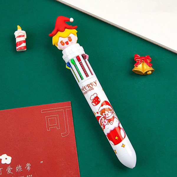 10 färger Christmas Tree Gel Pen Söt Kawaii kulspets flerfärgad pennskola style 1