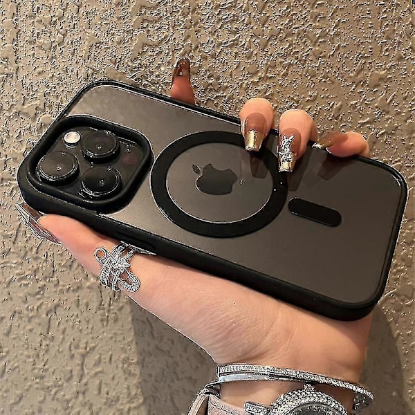 Luksus Akryl Magnetisk Gennemsigtigt Telefoncover Til iPhone 15 14 13 12 11 Pro Max Mini X Xs Xr 7 8 Plus Magsafe Trådløs Opladningscover Red For iPhone 14 Plus