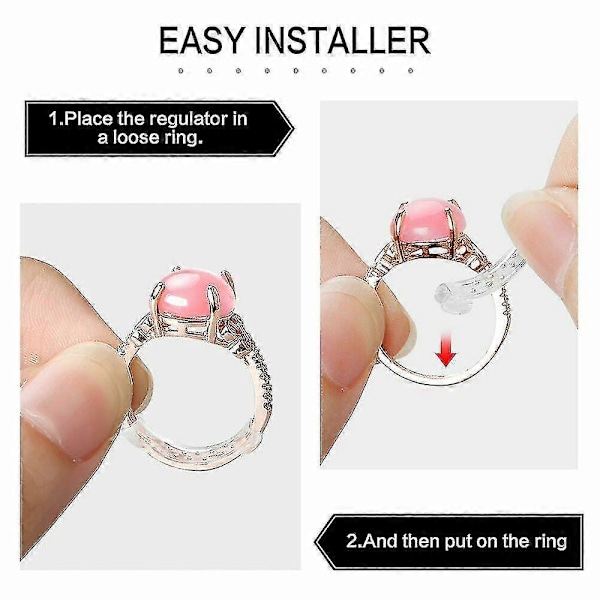 12st/set Osynlig Klar Ringstorleksjusterare För Lösa Ringar / Transparent Ringförminskare Med 2-10mm Storlekar / Högkvalitativ Smyckespassformsreducerare (Ruipe