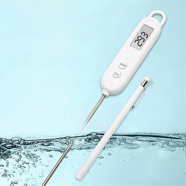 Matlagingstermometer LCD-skjerm Øyeblikkelig Avlesning Rustfritt Stål Digital Temperatursensor for Kjøkken
