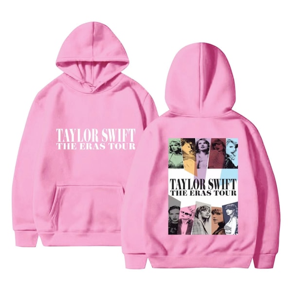 2024 Europeiska och amerikanska sångerskan Taylor nya modet taylor swift enkla printed europeiska och amerikanska huvtröja för män och kvinnor pink S