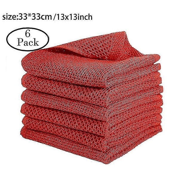 6-pack 100% Vävda Disktrasor, Ultra Mjuka Absorberande Handdukar 1