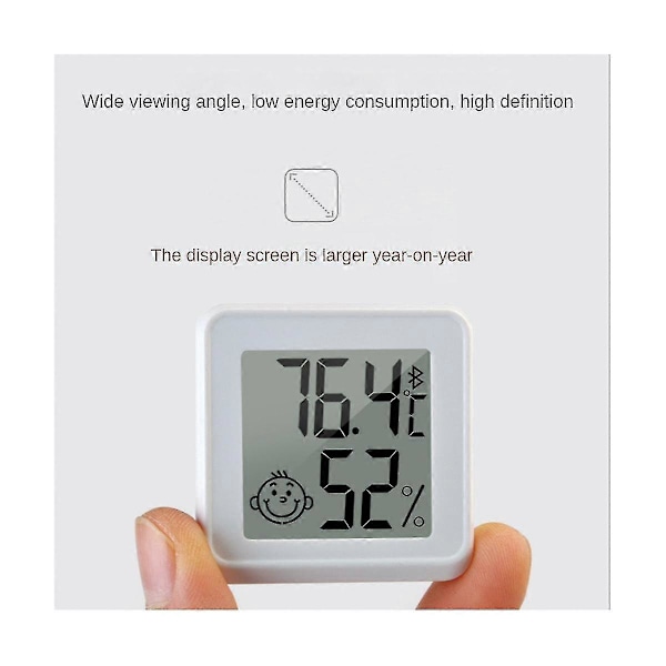 Bluetooth-kompatibel Termometer LCD Digital Temperatur Sensor Fuktighetsmätare Inomhus Hygrometer Me