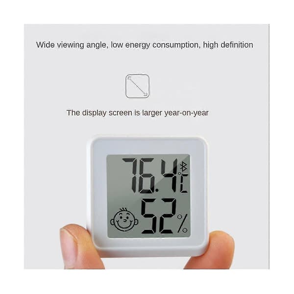 Bluetooth-kompatibelt Termometer LCD Digital Temperatur Sensor Fuktighetsmåler Innendørs Hygrometer Me