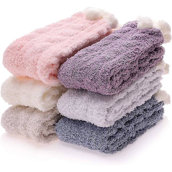 Fluffiga strumpor för kvinnor, mysiga tofflor, stugstrumpor, mjuka fleece, varma sängstrumpor, sköna vinterstrumpor, julstrumpa för damer