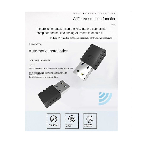 11ac 600mbps Wifi Nettverksadapter Dual Band 2.4ghz+5ghz Gratis Driver Rtl8811cu Chip Mini Usb Trådløs