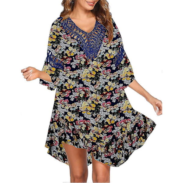 Badedragt Cover Up Dame Badedragt Kjole Plus Size Sexet Bikini Strand Tunika Top Sommer A d pat4 XL