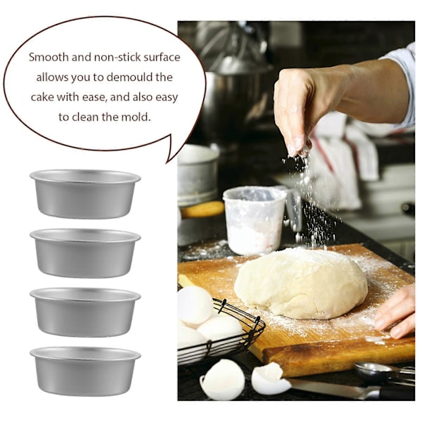4 stk. kageform non-stick oval kageforme aluminiumslegering kagebageforme kagebageform