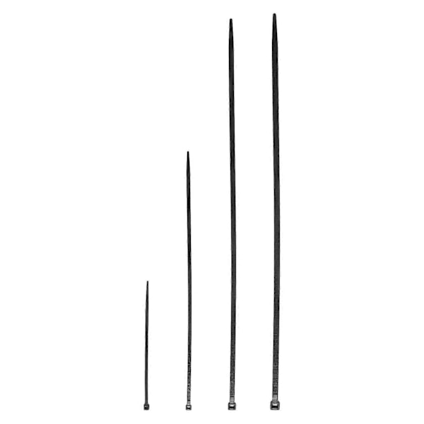 400 stk Sorte Plast Nylon Buntebånd Selvlåsende Buntebånd 2.5x100mm 2.5x200mm, 3.6x300mm, 4.6x300mm