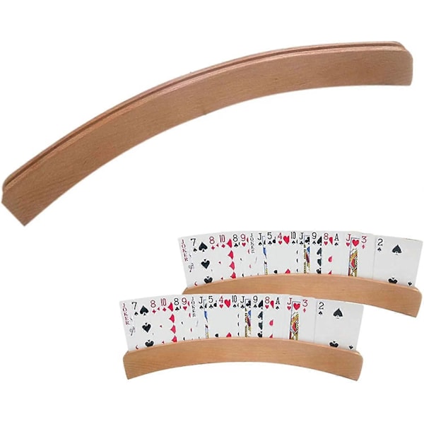 Korttipeliteline, 2 kpl Pokeriteline Ilmainen pelikortinpidike Puinen pelikortinpidike Kaari Pok