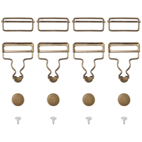 SUPVOX 4 Set Hängselspännen Metall Hängslen Ersättningsspännen för Haklappsbyxor DIY Ryggsäckstillbehör