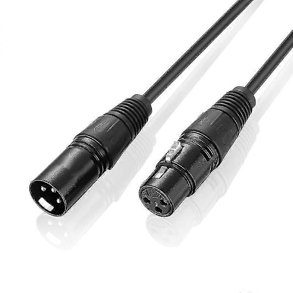 Mikrofonkabel 3m XLR-kabel Scenelyskabel Ledning 3-pinners hann til hunn-kontakt for mikrofon