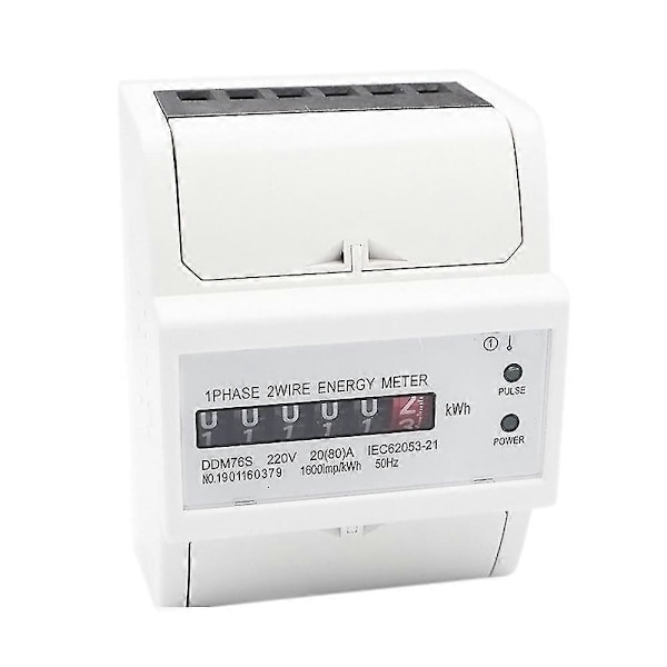 Enfaset To-leder Forbrug Watt Energimåler Kwh 20-80a 220v Wattmeter Husholdnings Elektrisk Di