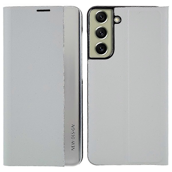 For Samsung S21 Fe Fjerde Generasjon Stativ Lærveske White Style H Samsung Galaxy S21 FE