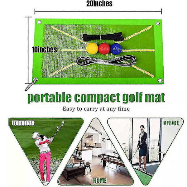 Golfmåtte, Premium Golf Slagmåtte med 3 Bolde, Divot Daddy Pro Golf