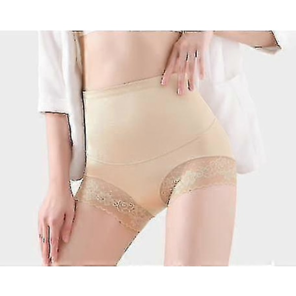 Hög midja Body Shaper Tummy Control Underkläder för kvinnor, sömlösa formande underkläder trosor med spets shapewear Black M
